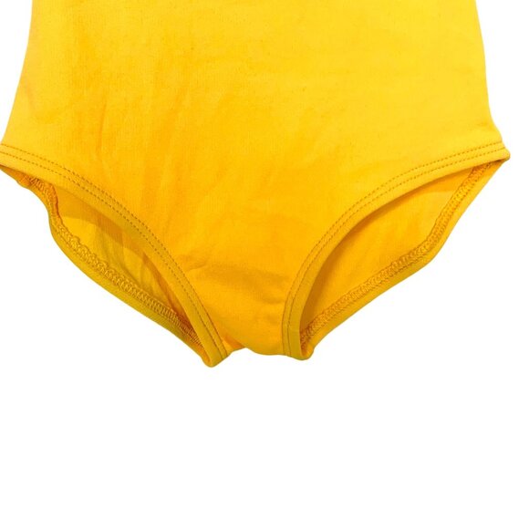 Capezio Child Turtleneck Long Sleeve Bodysuit Leotard Back Zip Cheer S Gold 41C - Picture 3 of 9